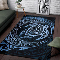 Hawaiian Map Turtle Polynesian Circle Rug AH - Polynesian Pride