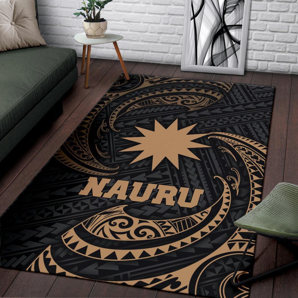 Nauru Polynesian Area Rug - Gold Tribal Wave - Polynesian Pride