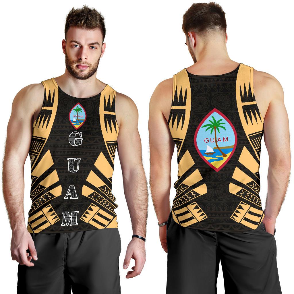 Guam Men Tank Top - Polynesian Tattoo Gold - Polynesian Pride