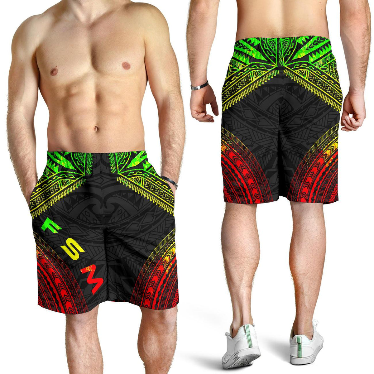 Federated States of Micronesia Men's Shorts - Polynesian Chief Reggae Version - Polynesian Pride