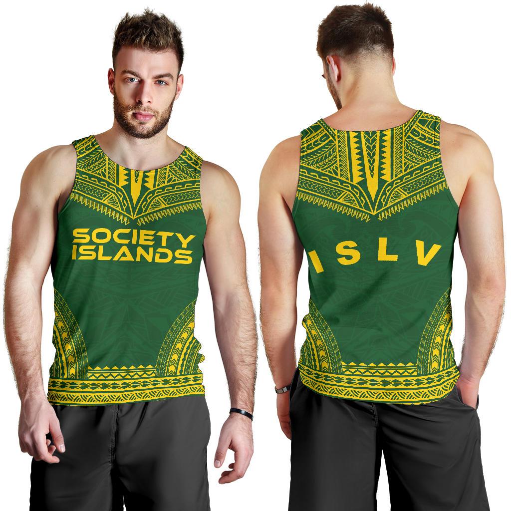 Society Islands Men's Tank Top - Polynesian Chief Flag Version - Polynesian Pride