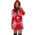 Chuuk Polynesian Hoodie Dress Map Red White - Polynesian Pride