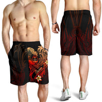 Guam Polynesian Men's Short - Plumeria Flowers And Waves - Polynesian Pride