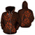 Tahiti Polynesian Family Turtles Zip up Hoodie Orange Unisex Orange - Polynesian Pride