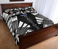 Tahiti Polynesian Quilt Bed Set - Tahiti Flag Black Tattoo Flag - Polynesian Pride