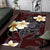 Turtle Poly Trinal Plumeria Red Area Rug AH - Polynesian Pride