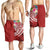 Fiji Polynesian Men's Shorts - Summer Plumeria (Red) - Polynesian Pride