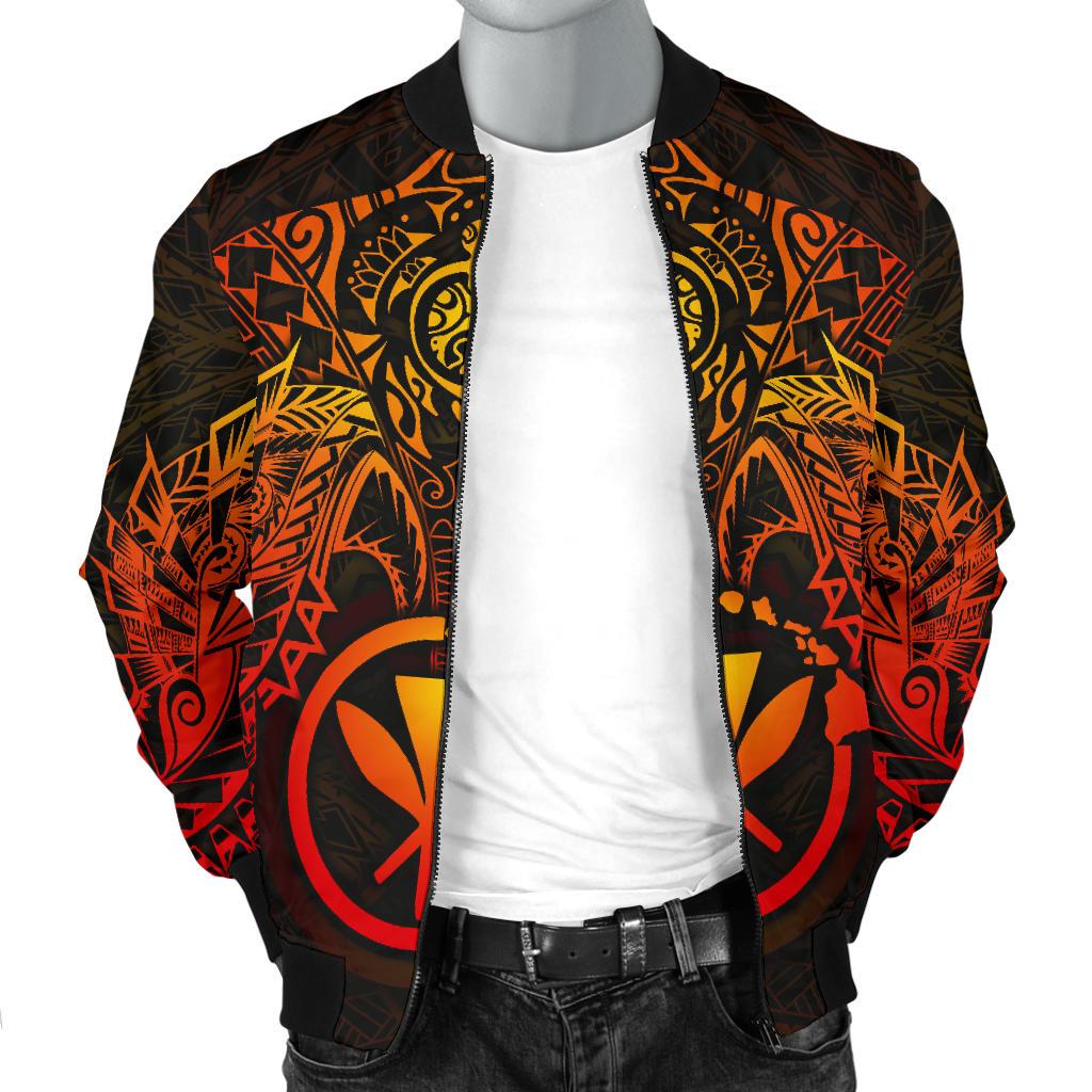 Polynesian Hawaii Bomber Jacket (Men) - Red Turtle Manta Ray - Polynesian Pride