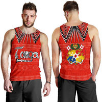 Coat of Arms Tonga Men's Tank Top K4 Red - Polynesian Pride