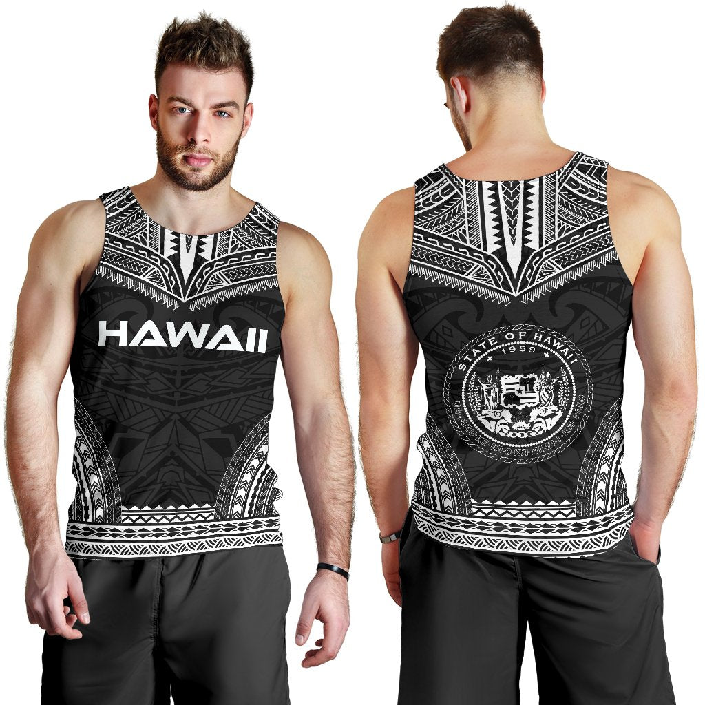 Hawaii Men's Tank Top - Polynesian Chief Black Version - Polynesian Pride