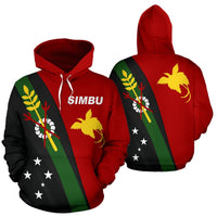Simbu Papua New Guinea Hoodie Simbu Coat of Arms Unisex Red mix Green and Black - Polynesian Pride
