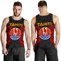 Tahiti Polynesian Men's Tank Top - Tahitians Spirit Red - Polynesian Pride