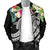 Papua New Guinea Polynesian Men's Bomber Jacket - Summer Plumeria (Black) - Polynesian Pride