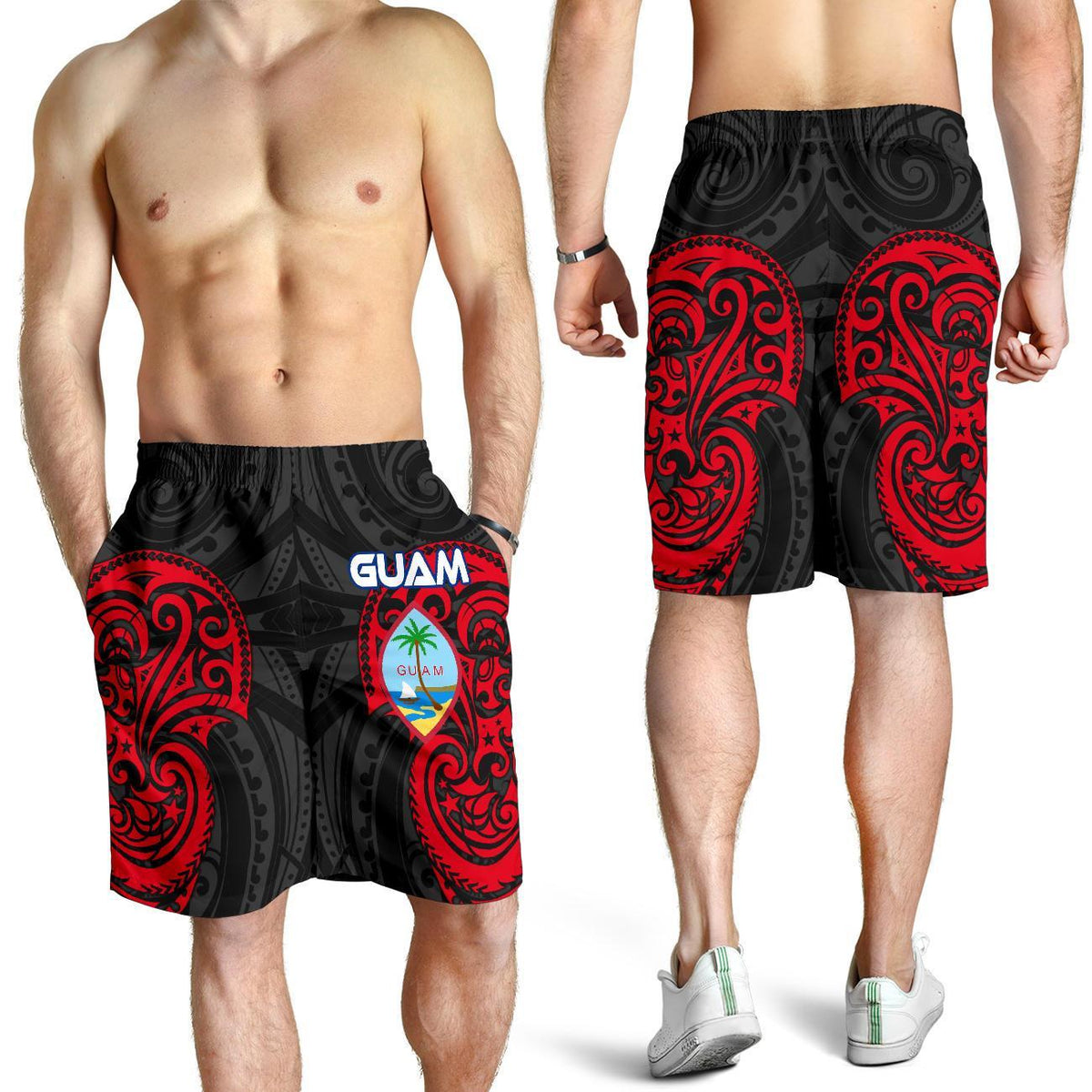 Guam Polynesian Men's Short - Guam Spirit Black - Polynesian Pride