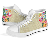 Hawaii Polynesian Flowers Swimming Turtles High Top Shoe - Polynesian Pride