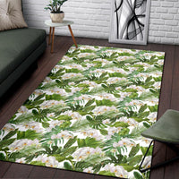 Tropical Plumeria White Rug - Polynesian Pride