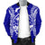 Guam Polynesian Men's Bomber Jacket Map Blue - Polynesian Pride