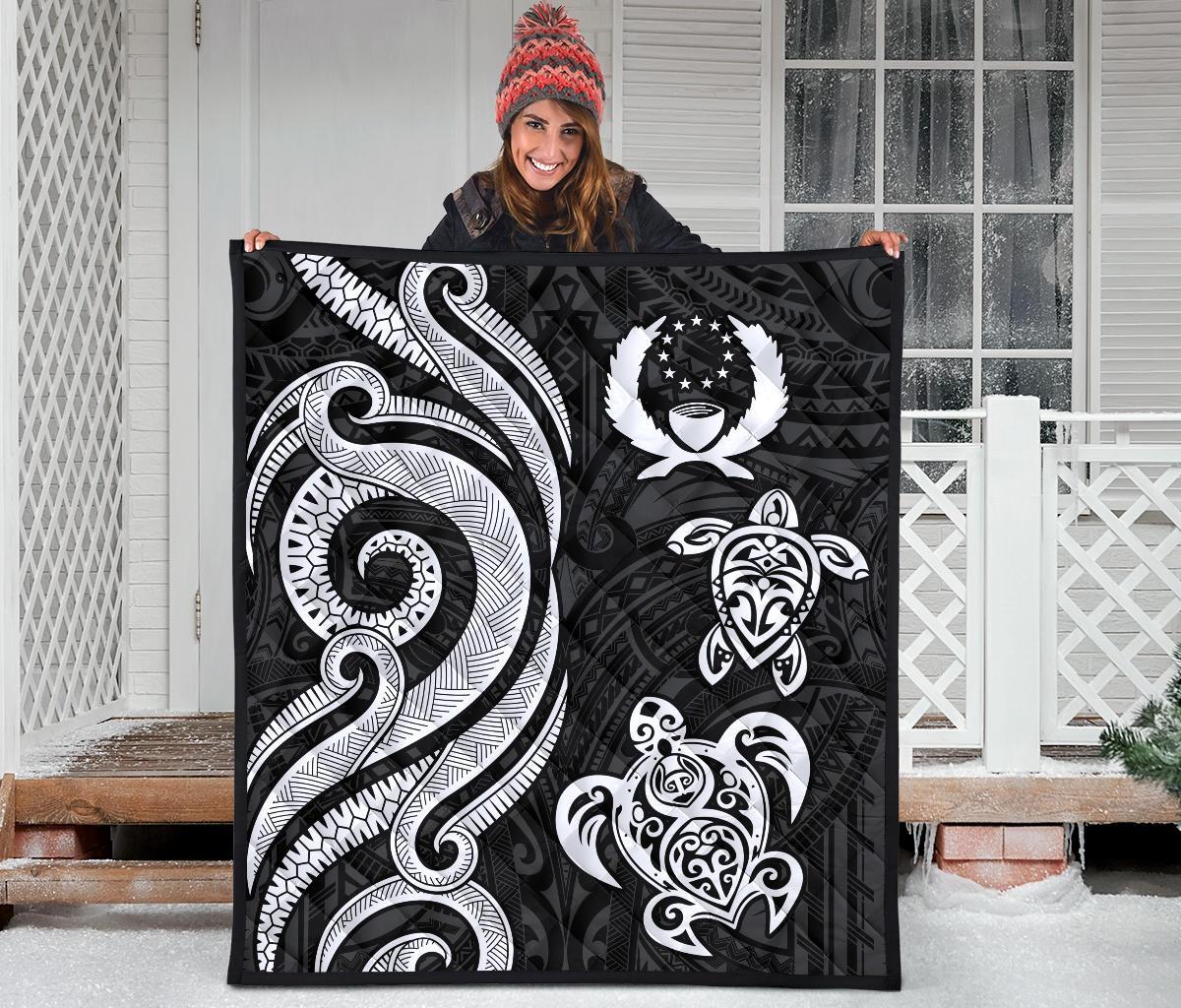 Pohnpei Premium Quilt - White Tentacle Turtle - Polynesian Pride