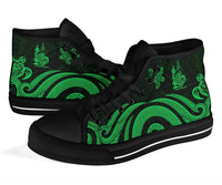 New Caledonia High Top Canvas Shoes - Green Tentacle Turtle - Polynesian Pride
