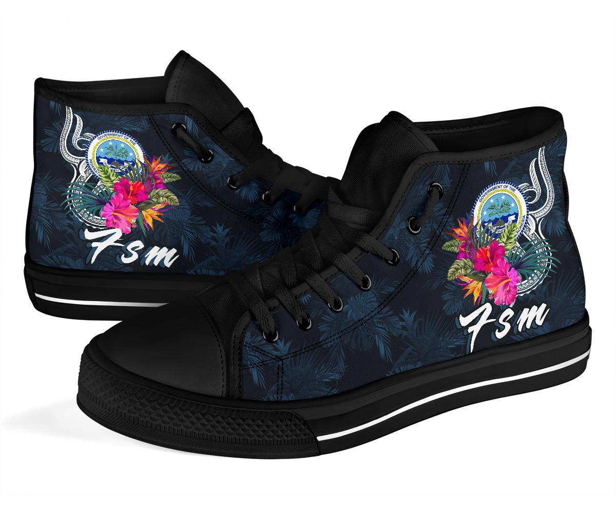 Federated States of Micronesia High Top Shoes - Tropical Flower - Polynesian Pride