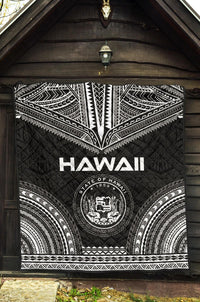 Hawaii Premium Quilt - Hawaii Seal Polynesian Chief Black Version - Polynesian Pride