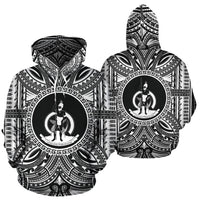 Vanuatu ll Over Hoodie Vanuatu Coat of rms Polynesian White Black - Polynesian Pride