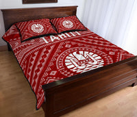 Tahiti Quilt Bed Set - Tahiti Seal In Polynesian Tattoo Style (Red) - Polynesian Pride