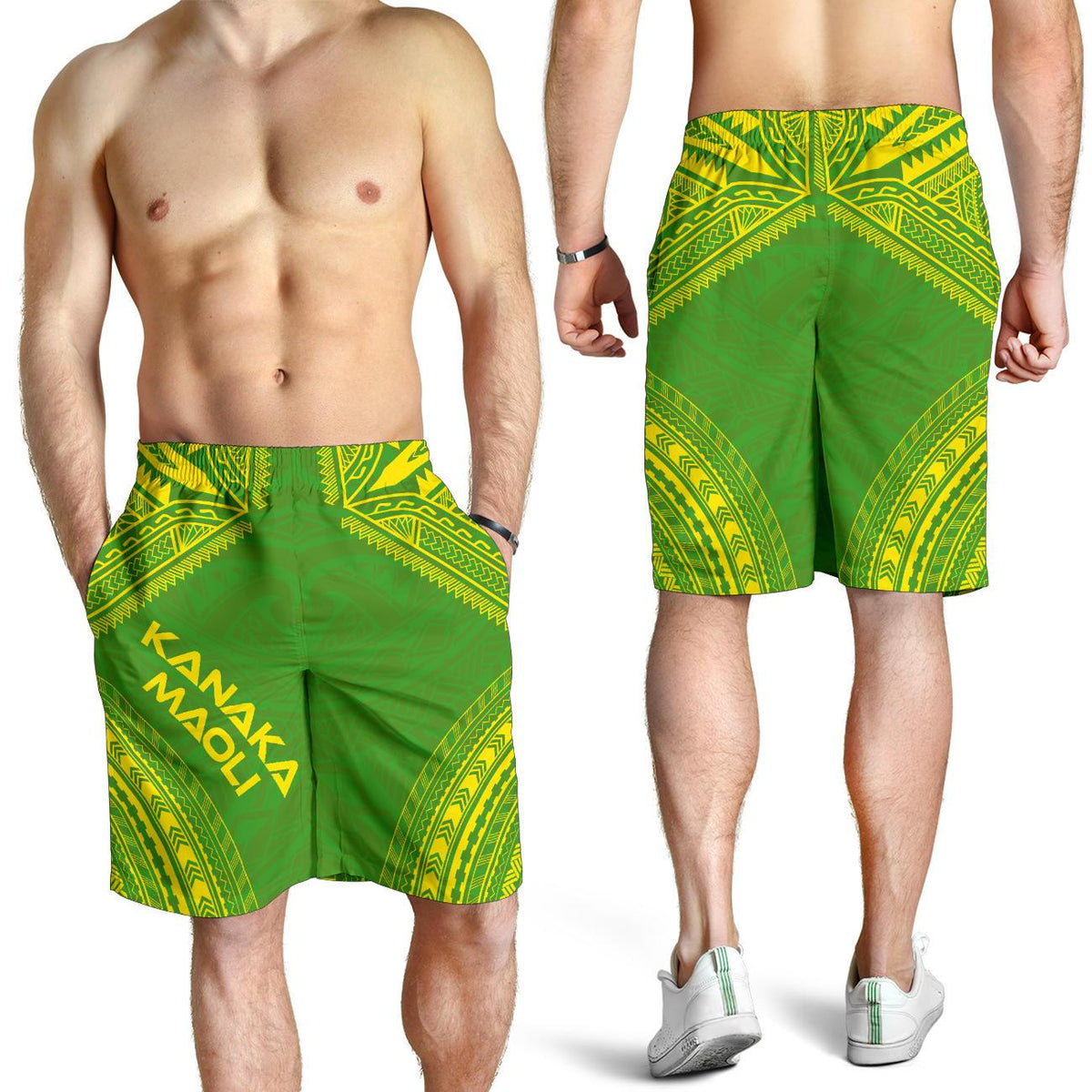 Kanaka Maoli Men's Shorts - Polynesian Chief Flag Version - Polynesian Pride
