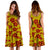 Polynesian Midi Dress - Yellow Red Hibiscus - Polynesian Pride