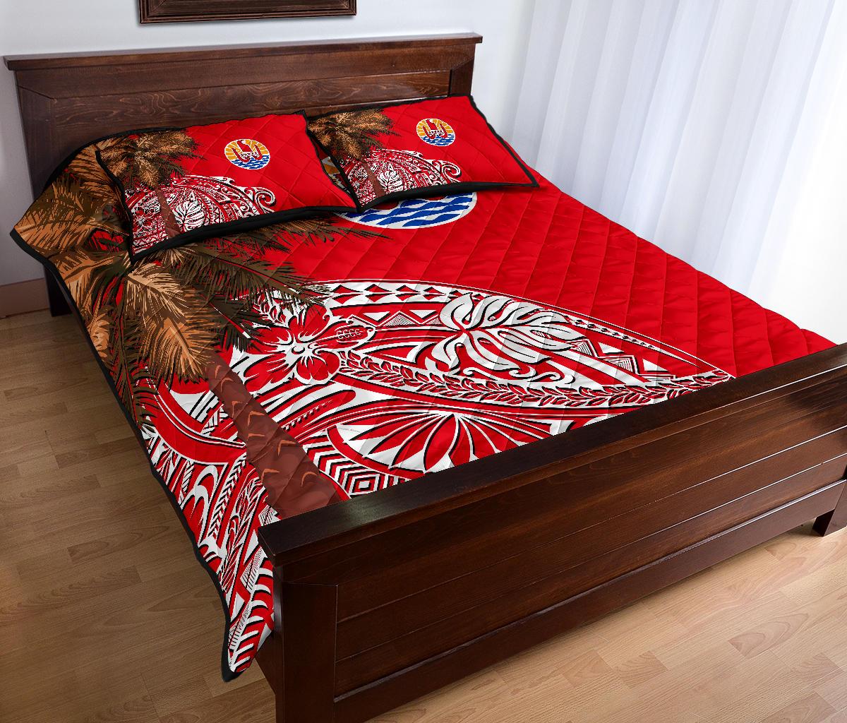 French Polynesia Quilt Bed Set - Palm Tree Polynesian Pattern - Polynesian Pride
