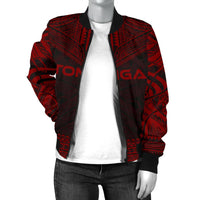 Tonga Polynesian Chief Women'S Bomber Jacket - Red Version - Polynesian Pride