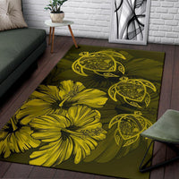 Hawaiian Map Hibiscus Flowers Vintage Polynesian Rug AH - Polynesian Pride