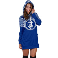 Guam Women Hoodie Dress - Guam Coat Of Arms Polynesian Flag Color - Polynesian Pride