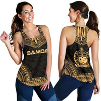 Samoa Women's Racerback Tank - Polynesian Chief Gold Version - Polynesian Pride