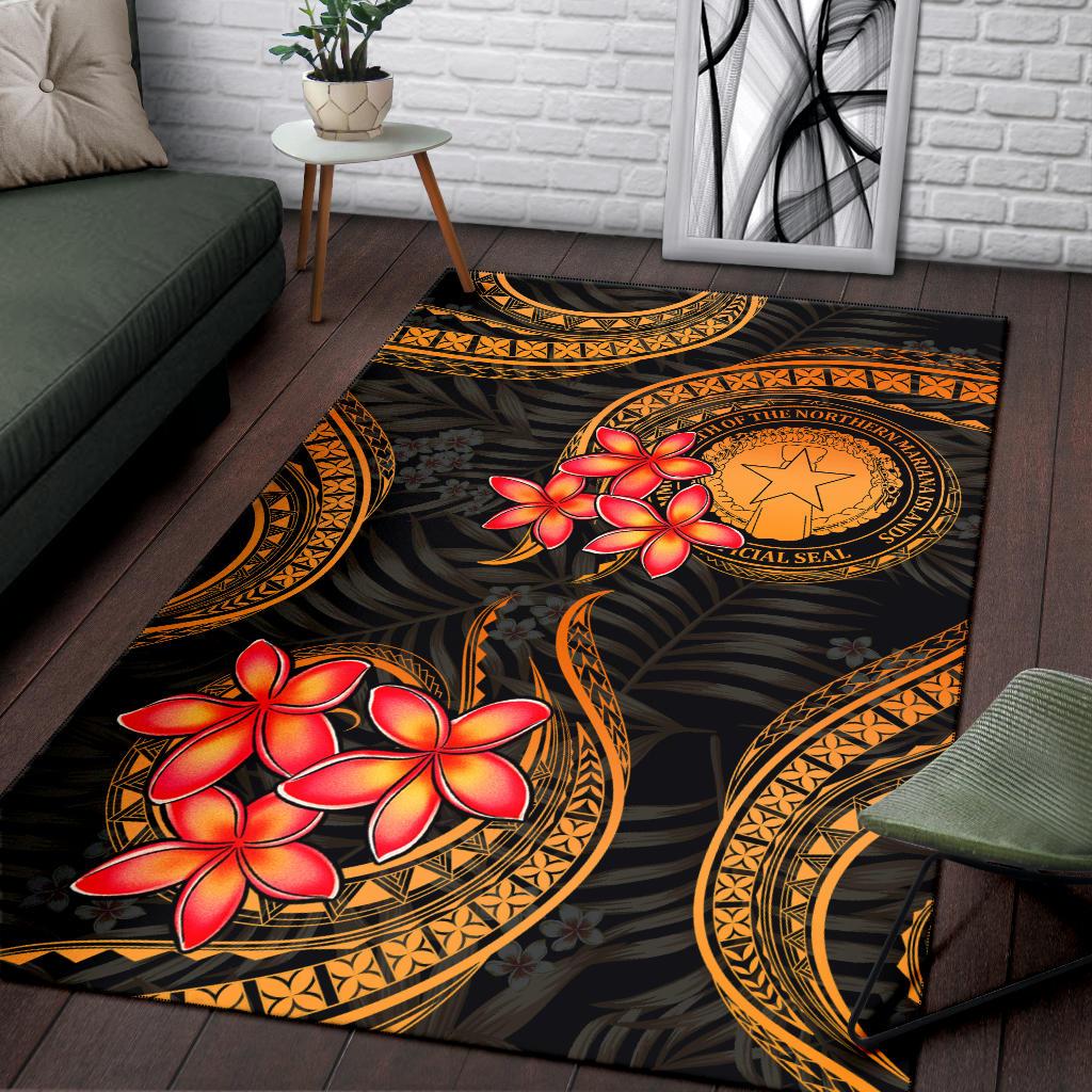 CNMI Polynesian Area Rug - Gold Plumeria - Polynesian Pride