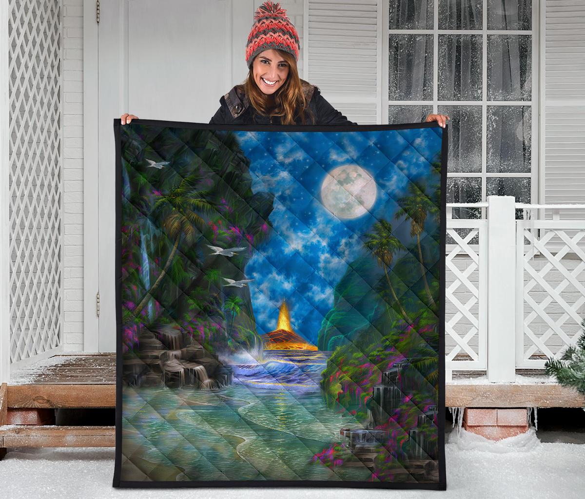 Beach Moon Premium Quilt - Polynesian Pride