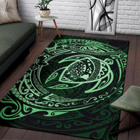 Hawaiian Map Turtle Polynesian Circle Rug AH - Polynesian Pride
