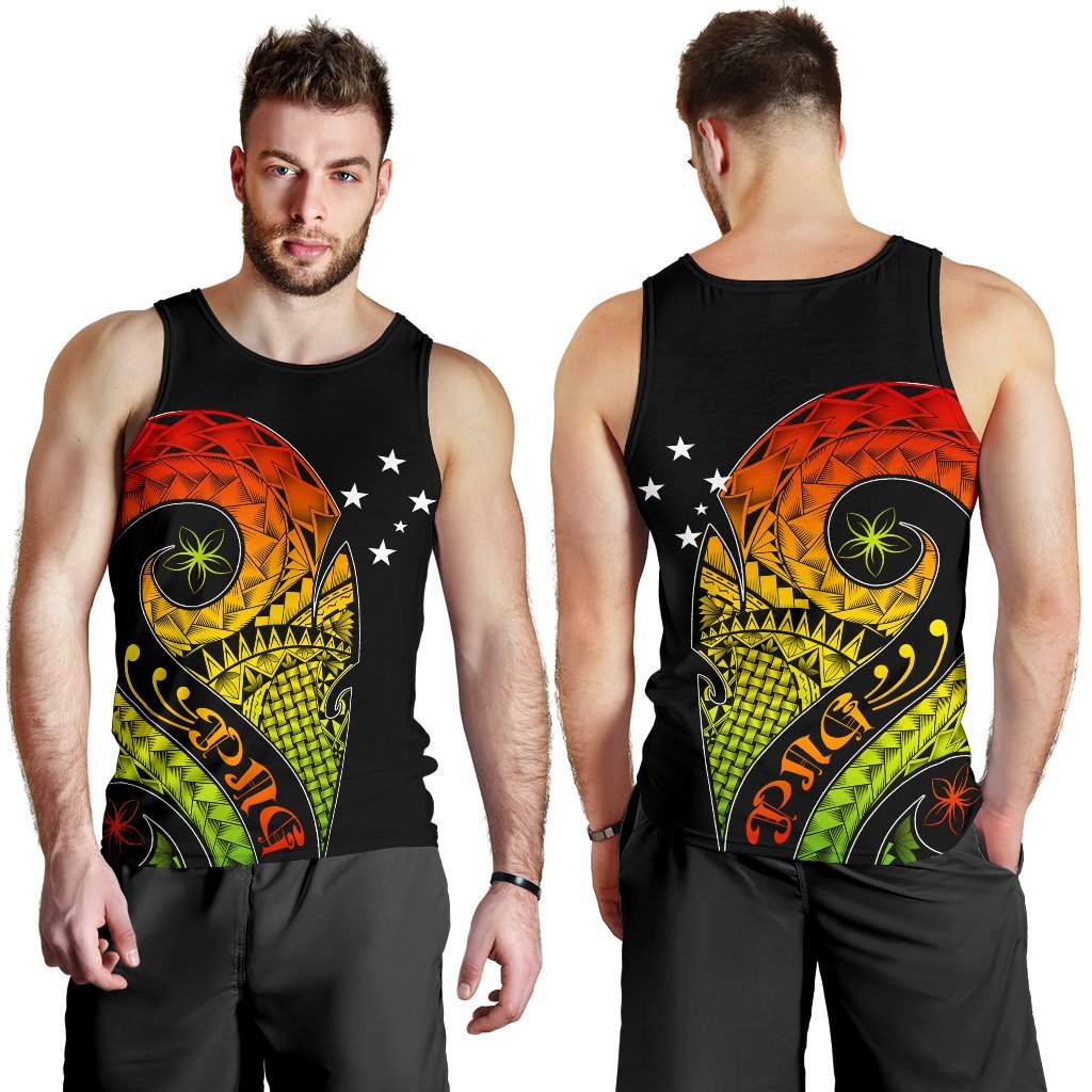 Papua New Guinea Men's Tank Top - PNG Bird And Polynesian Decorative Pattern - Polynesian Pride