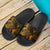 Niue Slide Sandals - Turtle Hibiscus Pattern Gold - Polynesian Pride