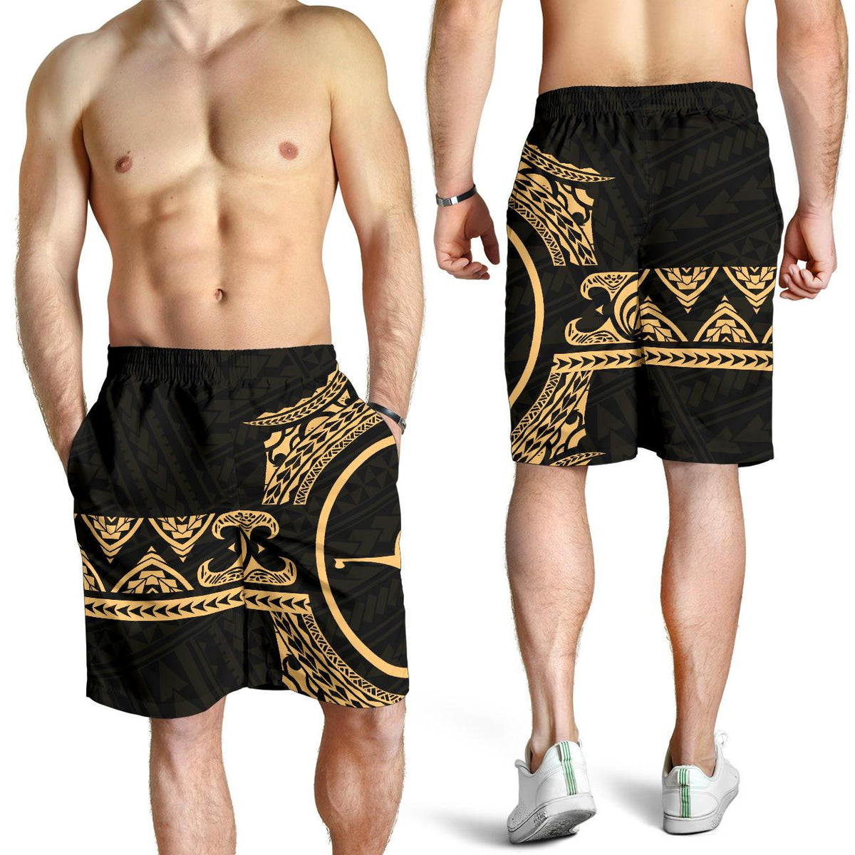 Yap Polynesian All Over Print Men's Short - Gold Version - Polynesian Pride