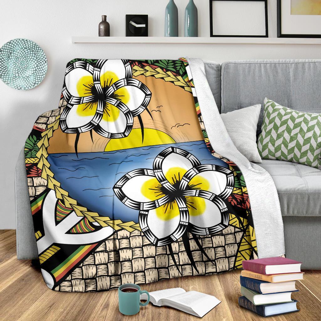 Hawaii Plumeria Pattern Limited Premium Blanket - Polynesian Pride