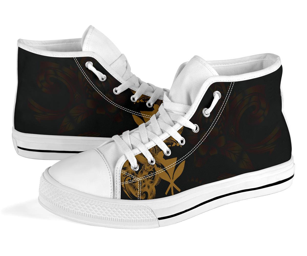 Polynesian Hawaii High Top Shoes - Kanaka Maoli Gold Turtle - Polynesian Pride