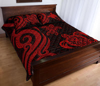 Papua New Guinea Quilt Bed Set - Red Tentacle Turtle - Polynesian Pride