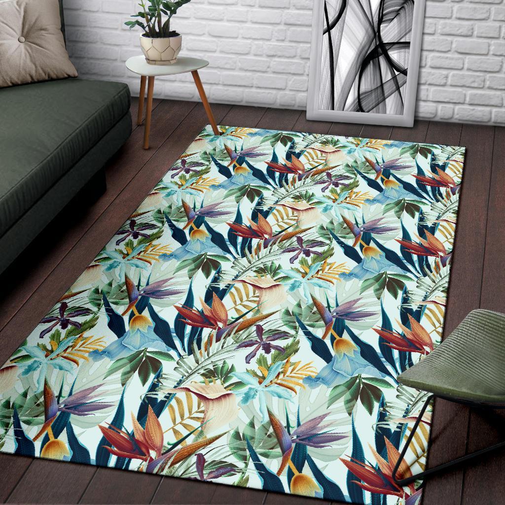 Tropical Flower, Plant And Leaf Pattern Rug - Polynesian Pride