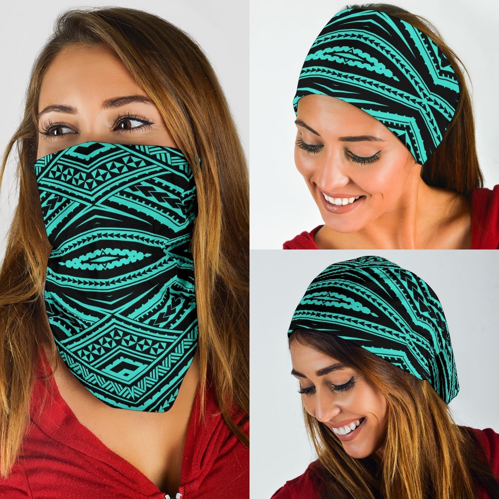 Polynesian Tatau Turquoise Bandana 3 - Pack - Polynesian Pride