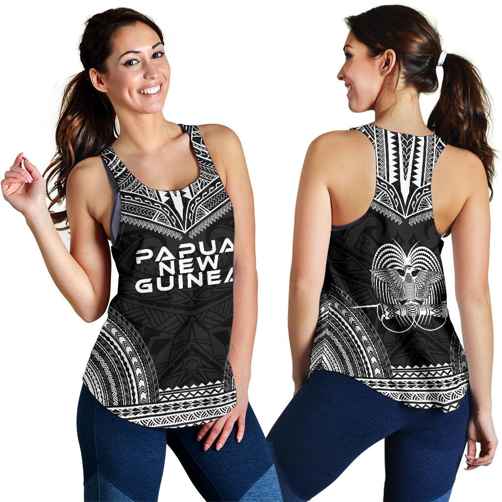 Papua New Guinea Women's Racerback Tank - Polynesian Chief Black Version - Polynesian Pride
