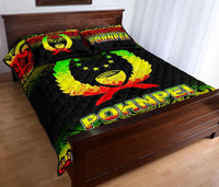 Pohnpei Quilt Bed Set - Pohnpei Flag Fog Style Reggae Version - Polynesian Pride