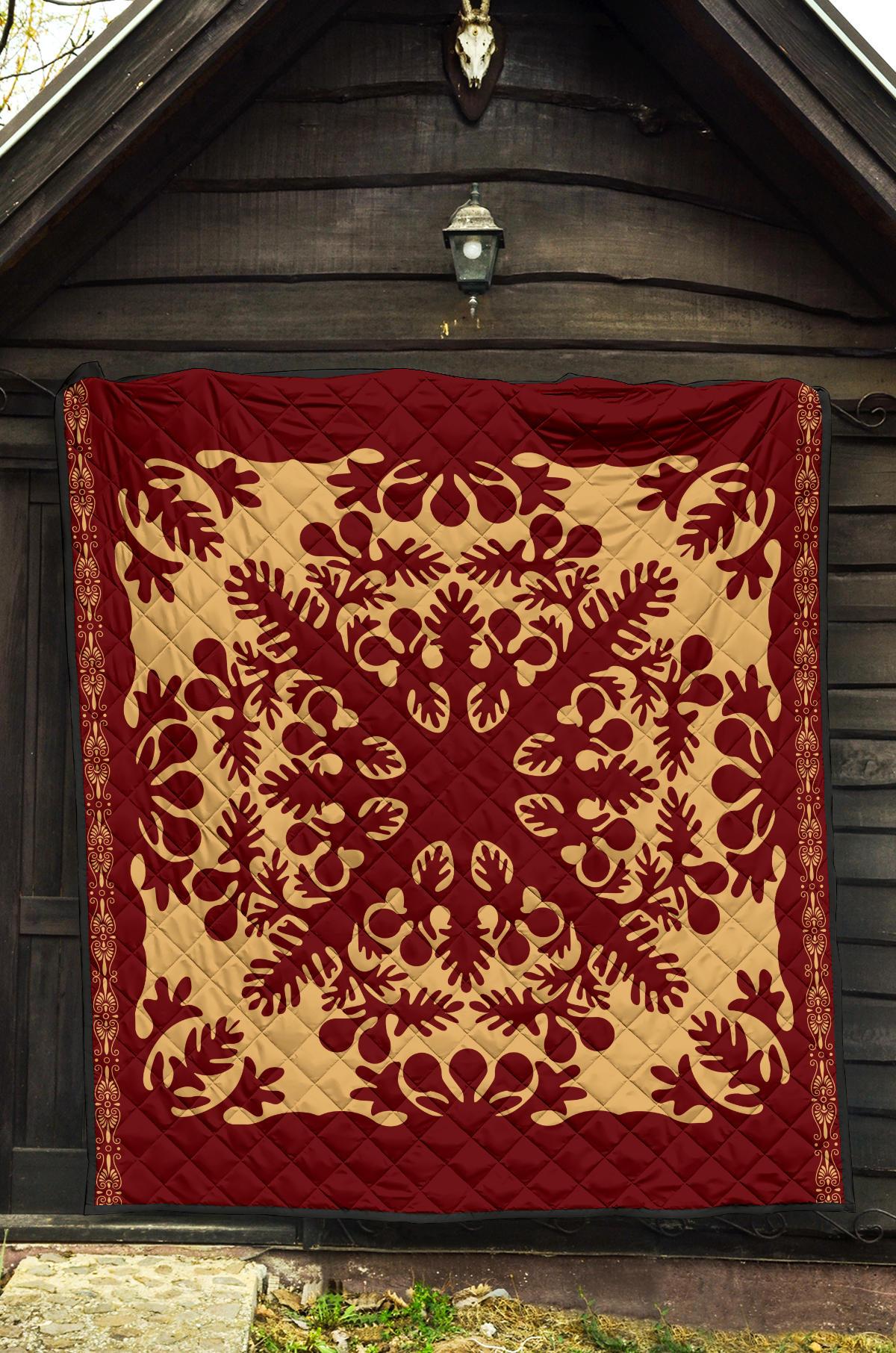 Hawaiian Quilt Vintage Premium Quilt - Polynesian Pride