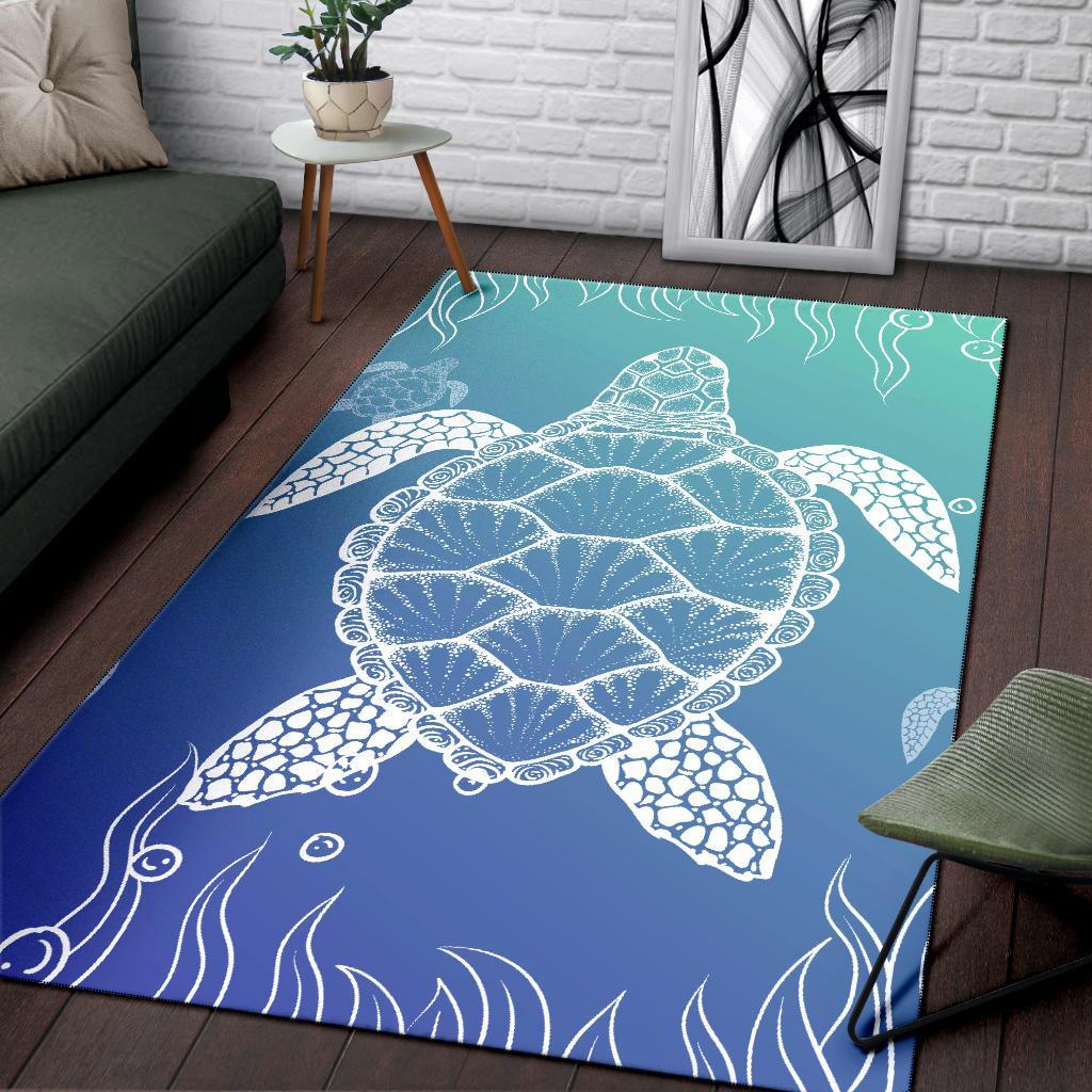 Turtle Gardiant Background Area Rug AH - Polynesian Pride