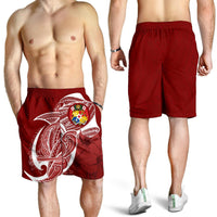 Tonga All Over Print Men'S Shorts Shark Coat Of Arms - Polynesian Pride